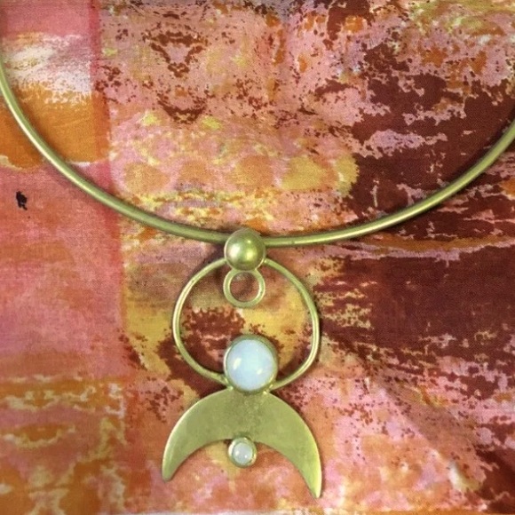 Pamela Love Stardust Lunar 14K Gold Plated Moonstone necklace - Picture 4 of 4